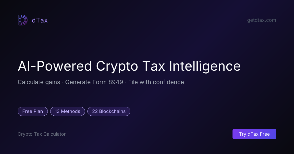 dTax — AI-Powered Crypto Tax Intelligence