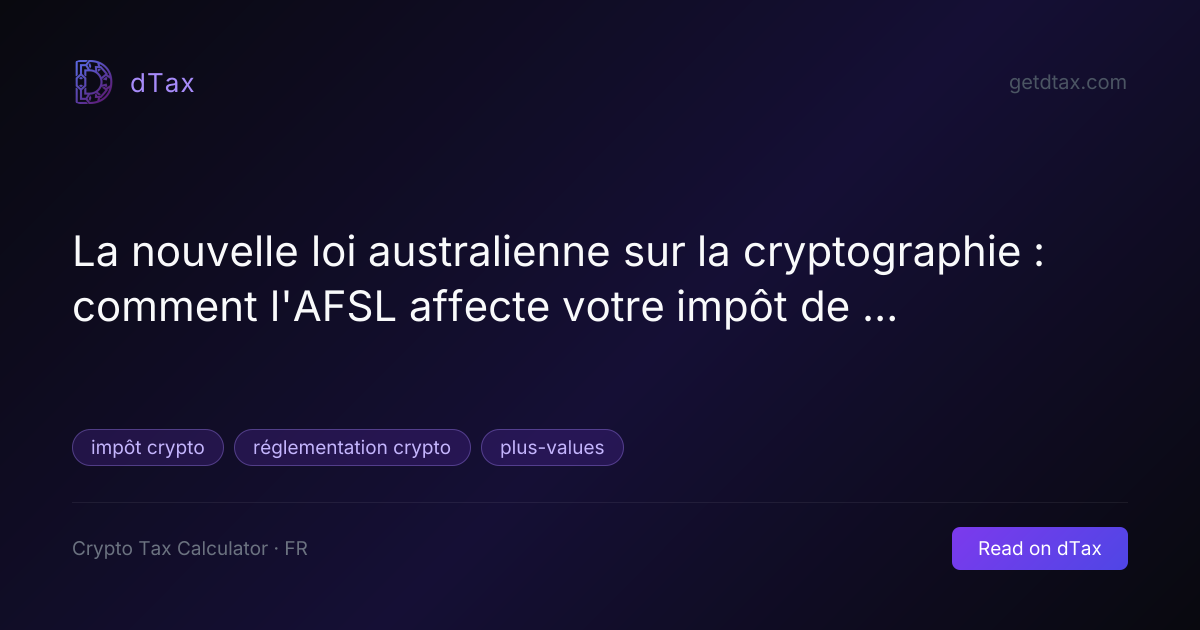 La nouvelle loi australienne sur la cryptographie : comment l'AFSL ...